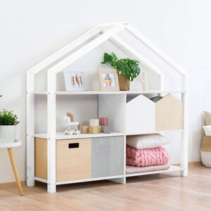 Etagère en bois massif blanc 39 x 137 x 146 cm