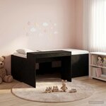 vidaXL Lit haut pour enfants avec bureau Noir 90 x 200 cm
