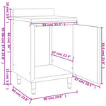 vidaXL Table de travail commerciale avec armoire 60x60x96 cm Inox