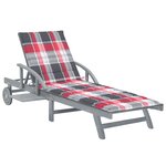 vidaXL Chaise longue de jardin avec coussin Bois d'acacia solide