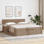 vidaXL Lit ottoman avec matelas & LED Cappuccino 160x200cm similicuir