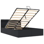 vidaXL Cadre de lit à rangement hydraulique sans matelas avec LED noir
