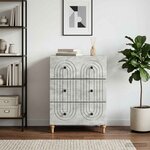 vidaXL Armoire à tiroirs Gris béton 66 x 34 5 x 90 cm