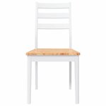 vidaXL Chaises à manger 2 Pièces blanc bois massif caoutchouc