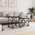 vidaXL Tables basses gigognes 2 Pièces chêne fumé bois d'ingénierie