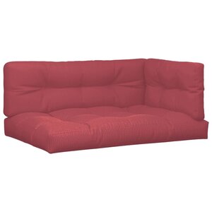 vidaXL Coussins de palette 5 Pièces rouge bordeaux tissu
