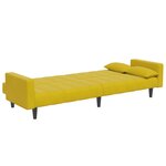 vidaXL Canapé-lit à 2 places avec repose-pied jaune velours