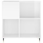 vidaXL Armoire à disques blanc brillant 84 5x38x89cm bois d'ingénierie