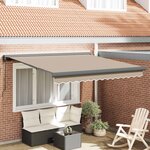 vidaXL Auvent Rétractable Beige 300 x 250 cm Tissu et Métal