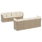 vidaXL Salon de jardin avec coussins 9 Pièces beige résine tressée