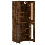 vidaXL Buffet haut Chêne fumé 69 5x34x180 cm Bois d'ingénierie