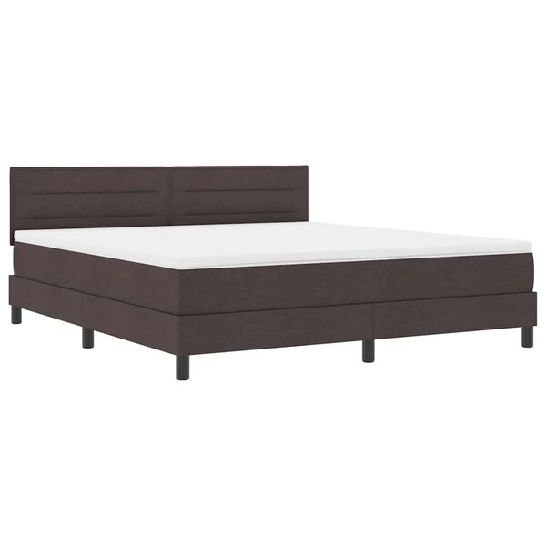 vidaXL Lit à ressorts avec matelas Marron foncé 180 x 200 cm tissu