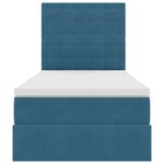 vidaXL Lit avec rangement et matelas Bleu foncé 90 x 200 cm Velours