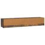 vidaXL Meuble TV Chêne fumé 147 x 34 5 x 27 cm Bois d'ingénierie