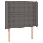 vidaXL Sommier à lattes de lit matelas LED Gris 100x200 cm Similicuir