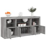 vidaXL Buffet avec lumières LED sonoma gris 142 5x37x67 cm