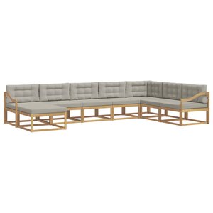vidaXL Ensemble de canapés d'extérieur 8 Pièces Blanc et gris clair