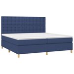 vidaXL Sommier à lattes de lit avec matelas Bleu 200x200 cm Tissu