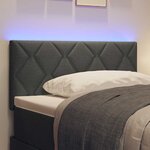 vidaXL Tête de lit avec des lumières à LED Réglable Gris 90 cm tissu
