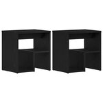 Coffres de chevet vidaXL 2 Pièces Chêne noir 40x30x40 cm Bois d'ingénierie