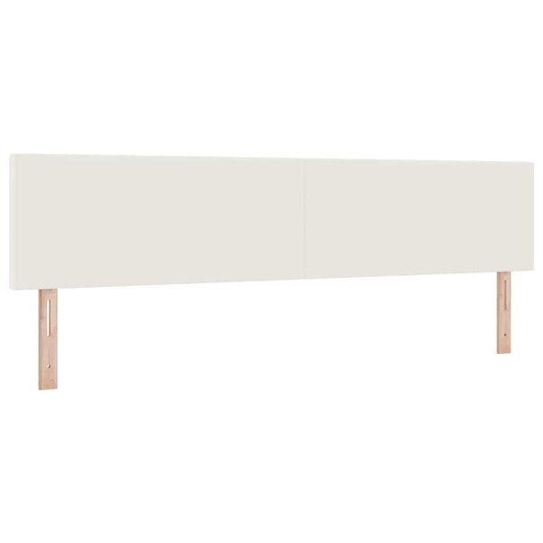 vidaXL Tête de lit avec tête de lit Crème 200 cm Tissu côtelé
