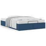 vidaXL Cadre de lit ottoman sans matelas bleu 120x190 cm tissu