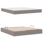 vidaXL Lit avec rangement et matelas Taupe 160 x 200 cm Polyester