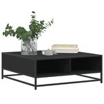 vidaXL Table basse noir 80x80x30 cm bois d'ingénierie et métal