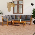 vidaXL Salon de jardin 5 Pièces avec coussin Bois d'acacia solide