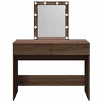 vidaXL Coiffeuse avec LED chêne marron 100x40x130 cm