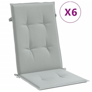 vidaXL Coussins de chaise à dossier haut lot de 6 gris clair mélangé