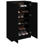 vidaXL Armoire à chaussures noir 59x35x100 cm bois d'ingénierie