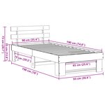 vidaXL Cadre de lit Blanc 90 x 190 cm Bois massif en pin
