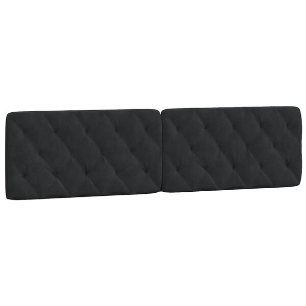 vidaXL Coussin de tête de lit noir 200 cm velours