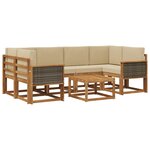vidaXL Ensemble de canapés d'extérieur 5 pc Naturel
