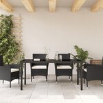vidaXL Table de Jardin Noire 160x80x73 cm Verre Trempé