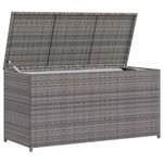 vidaXL Boîte de rangement de jardin gris 120x50x60 cm résine tressée