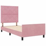 vidaXL Cadre de lit avec tête de lit Rose 100 x 200 cm Velours