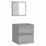 vidaXL Armoire de bain et miroir Sonoma gris Bois d'ingénierie