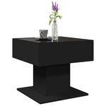 vidaXL Table basse avec LED noir 50x50x45 cm bois d'ingénierie