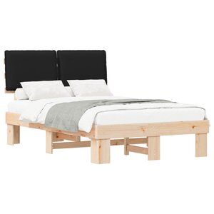 vidaXL Cadre de lit avec tête de lit rembourrée Noir 120 x 190 cm