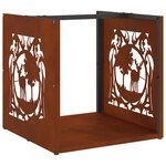 VidaXL Étagère à bois 40x40x40 cm acier résistant aux intempéries