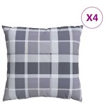 vidaXL Coussin d'extérieur 4 Pièces Carreaux Grisel 50 x 50 cm Tissu