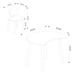 Bureau table poste de travail 44 x 60 x 50 cm pour enfant avec chaise vert menthe naturel 03_0009063