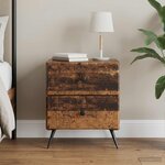 vidaXL Cabinet de chevet avec tiroir Bois ancien 43 x 34 5 x 47 5 cm