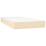 vidaXL Sommier à lattes de lit avec matelas LED Crème 100x200 cm Tissu