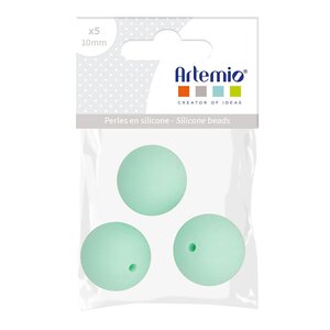 Perle en silicone Ronde 15mm Perles Vert d'eau 3 pièces