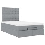 vidaXL Cadre de lit ottoman et matelas gris clair 120x200 cm tissu