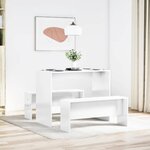 vidaXL Ensemble table à manger et bancs 3 Pièces bois d'ingénierie