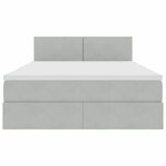 vidaXL Lit avec rangement et LED Gris clair 140 x 190 cm Velours